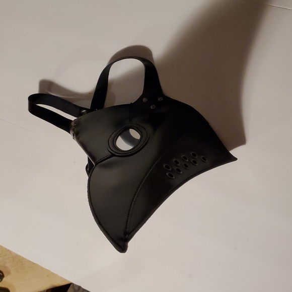 Black Plague Doctor Mask PU Leather Halloween Costume Death Dr  Steampunk Goth - Picture 7 of 9
